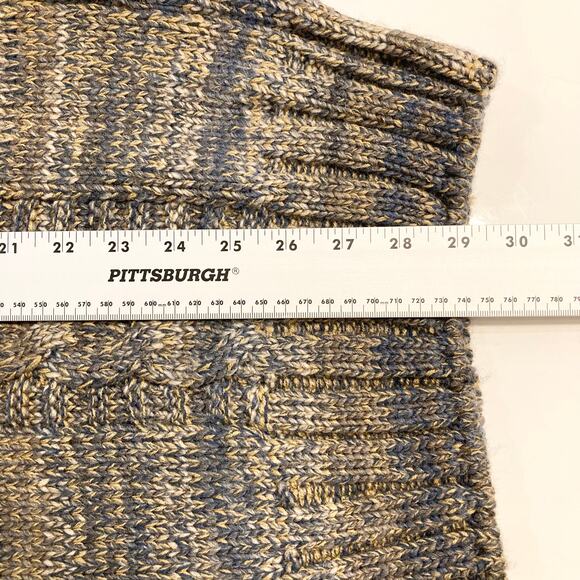 NWOT LEIF NELSON Hoodie Sweater L Aztec Cable-Knit Mock-Neck Drawstring Wool - Picture 13 of 14